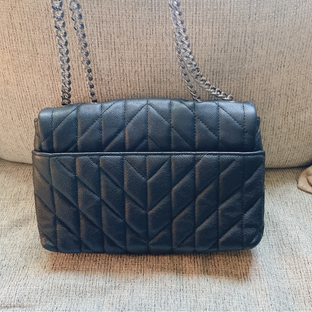 Karl Lagerfeld Black Quilted Chain Shoulder Bag - Picture 6 of 11